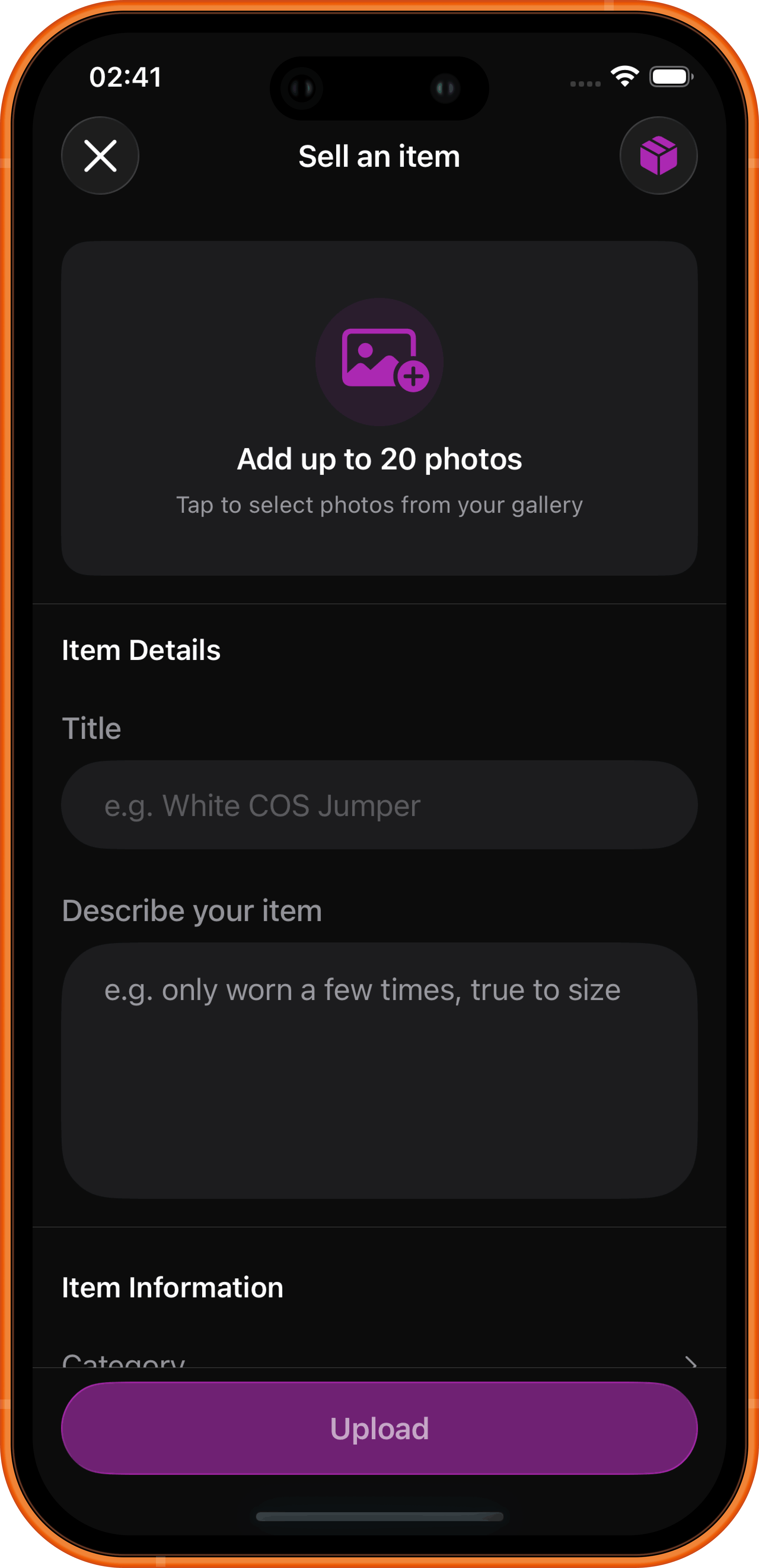 Wearhouse app, discover and listings